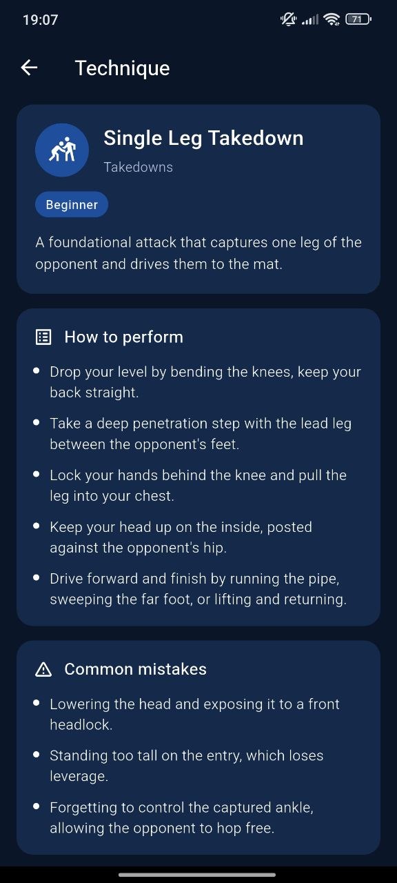 Techniques screen